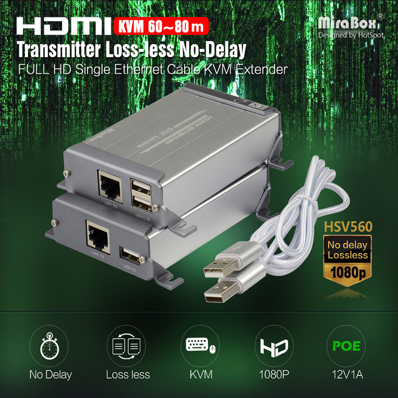 HSV560 KVM HDMI Extender with POE Function